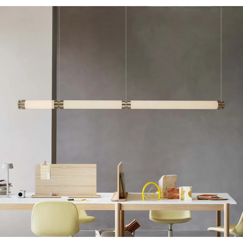 Golden Streamline Lumen Linear Pendant Light