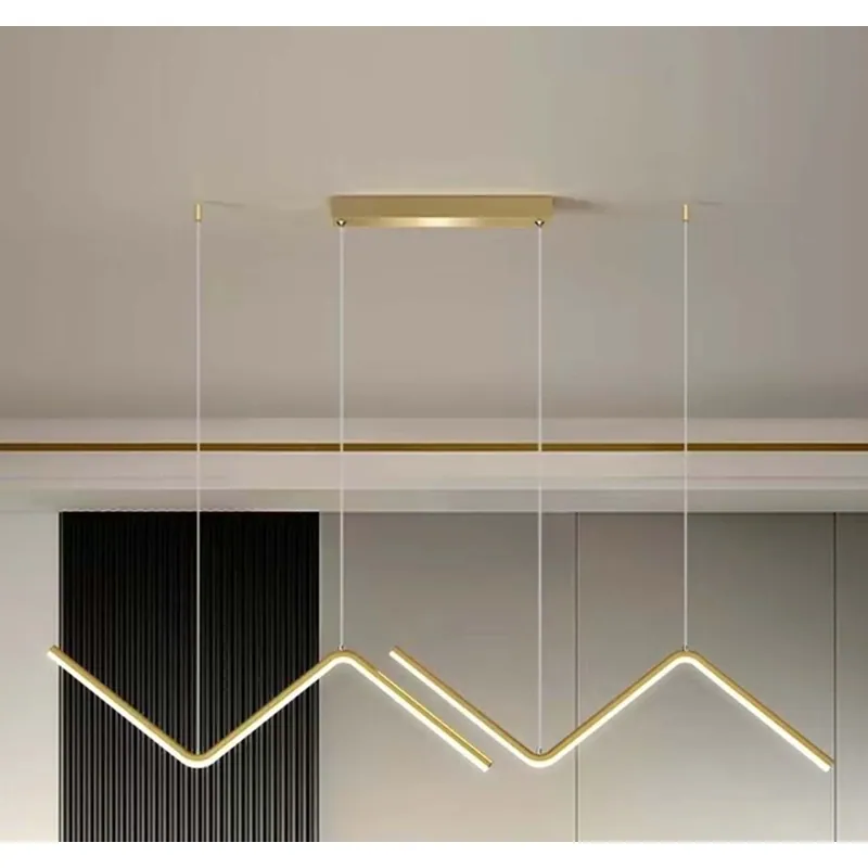Golden Zigzag Lumen Linear Pendant Light