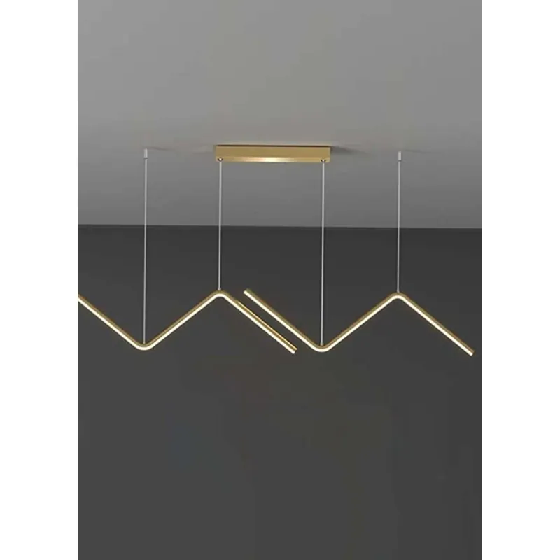 Golden Zigzag Lumen Linear Pendant Light