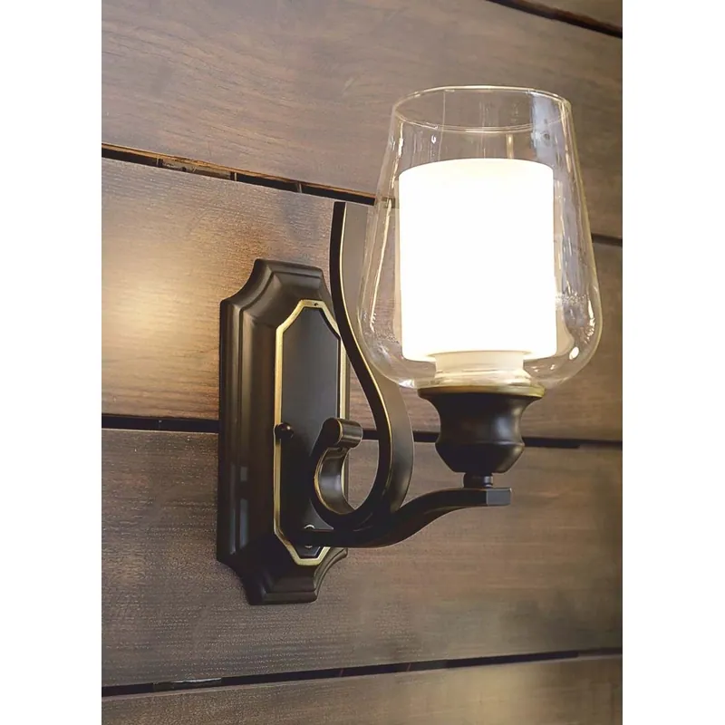 LuxeGold Glass Wall Light