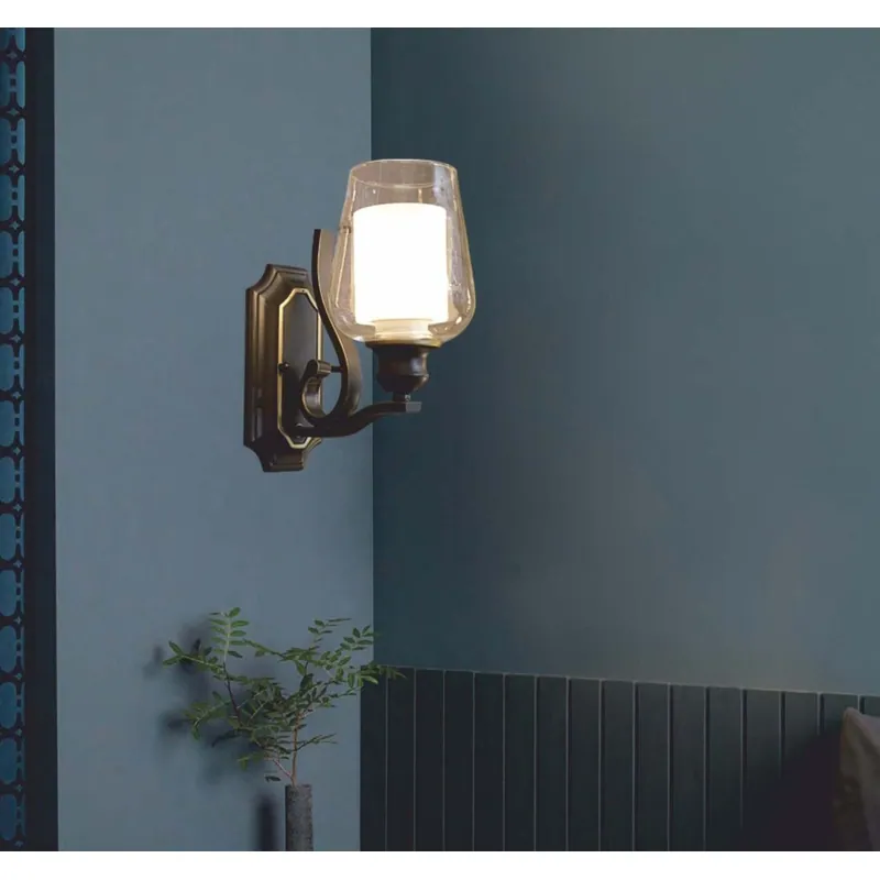 LuxeGold Glass Wall Light