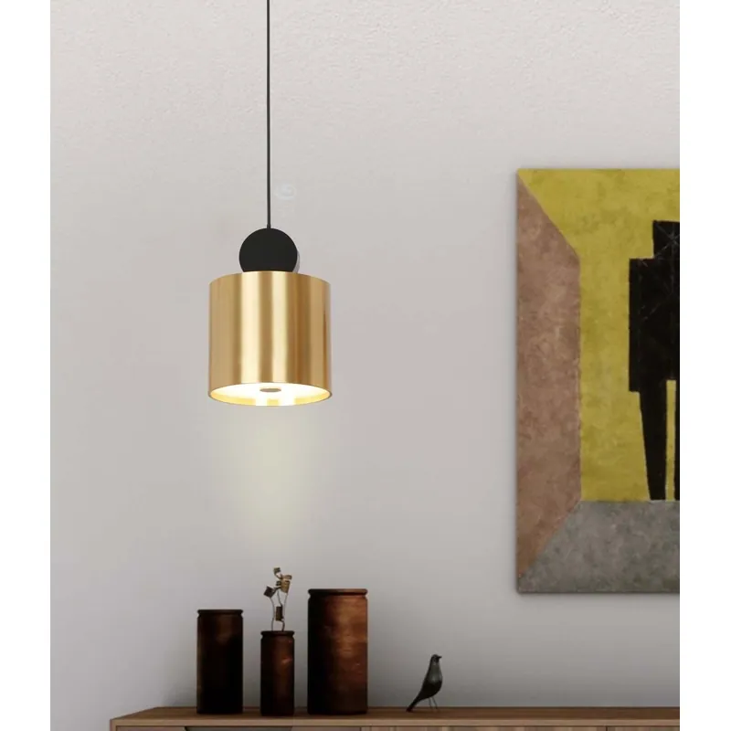 Midnight Brass Column Pendant Light