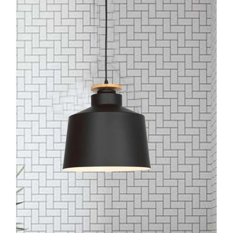 Monochrome Timber Bell Pendant Light
