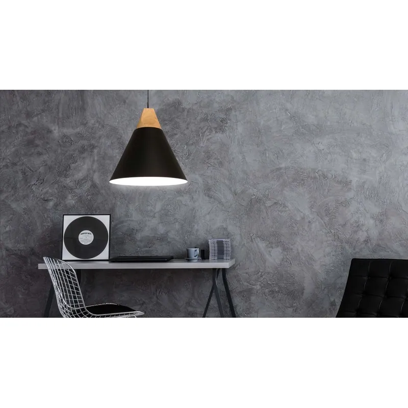 Monochrome Timber Cone Pendant Light