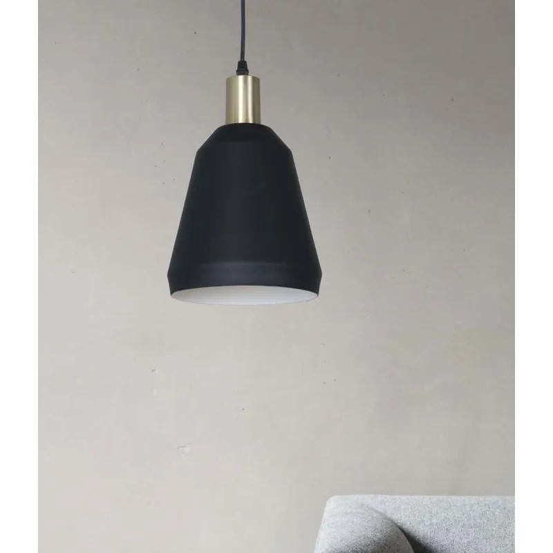 Noir Brass Halo Pendant Light