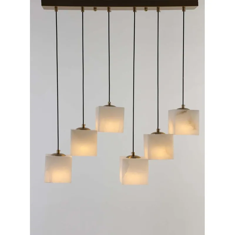 Onyx Grid Cascade Linear Cluster Pendant Light