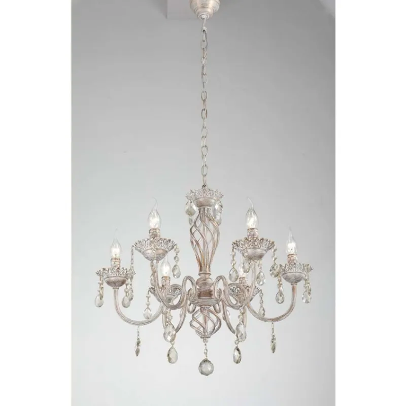 Opulence White Gold Crystal Chandelier