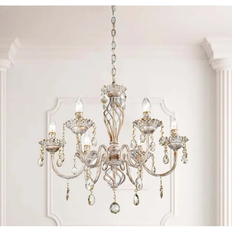 Opulence White Gold Crystal Chandelier