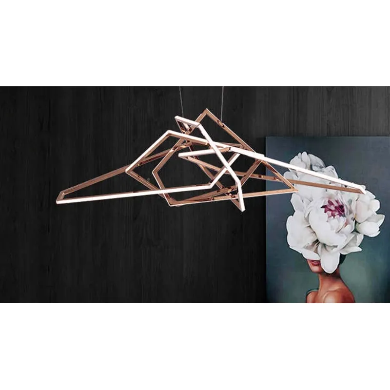 Rose Gold Constellation Linear Pendant Light