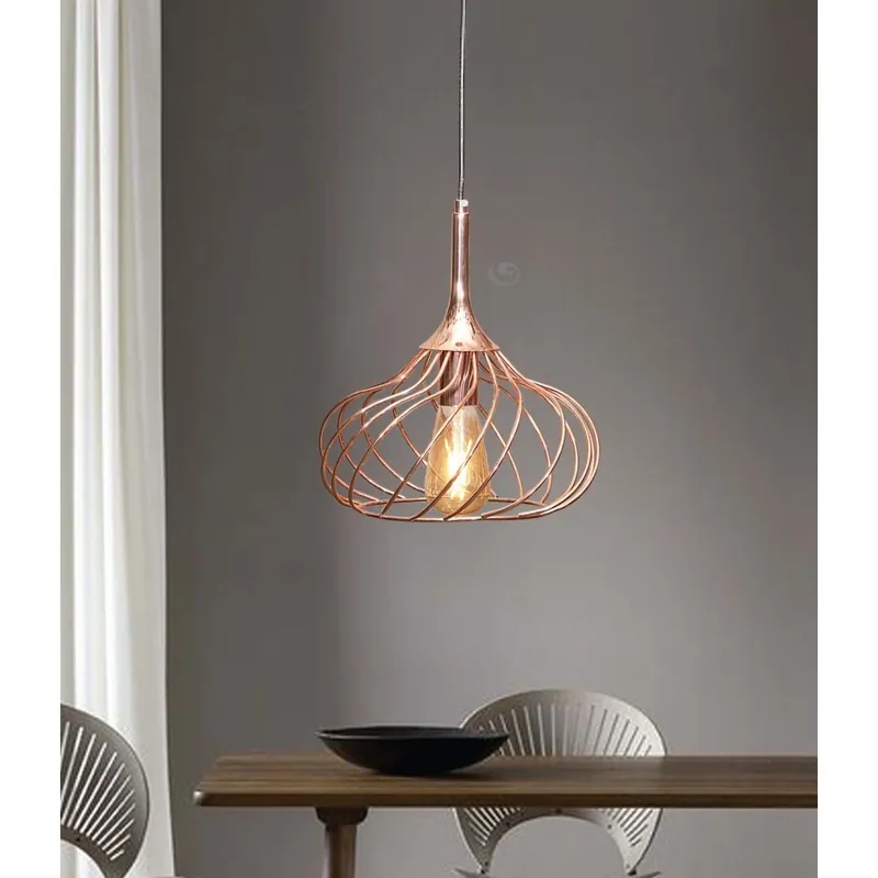 Rose Gold Embrace Glass Pendant Light