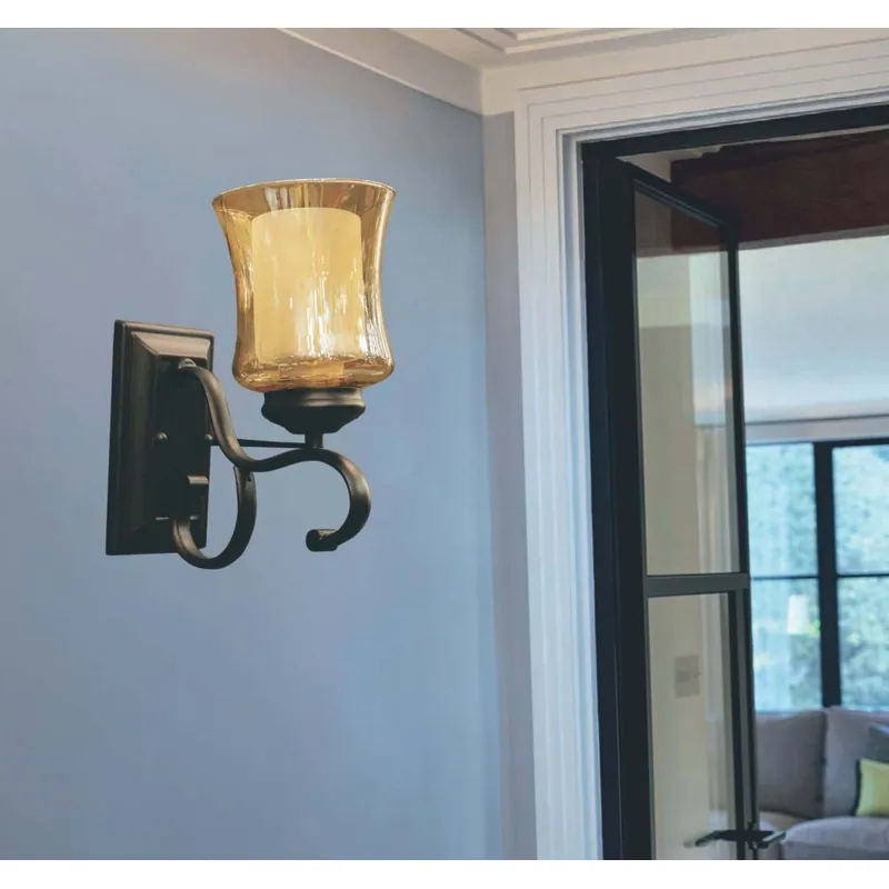 Rustic Charm Glass Wall Light