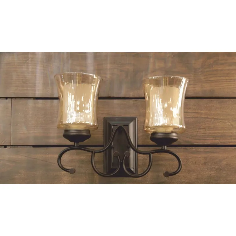 Rustic Double Glass Wall Light