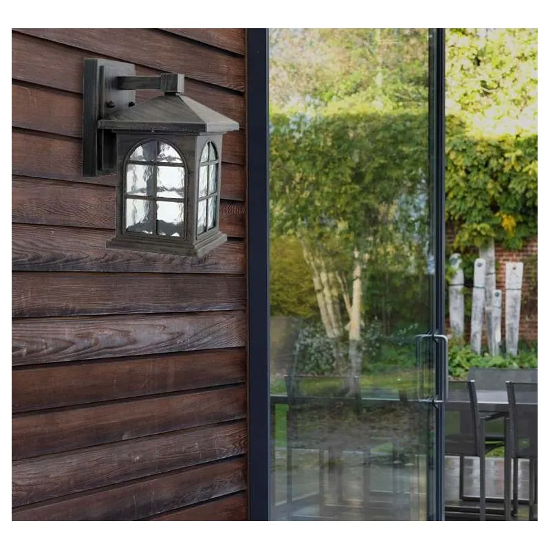 Rustic Lantern Glass Wall Sconce