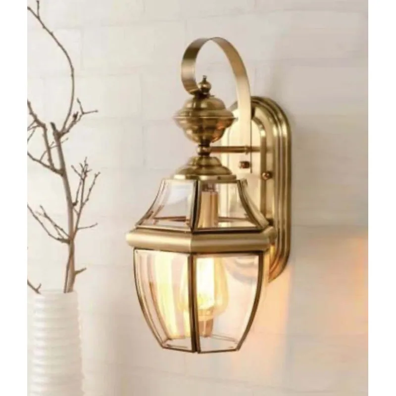 Vintage Brass Lantern Wall Light