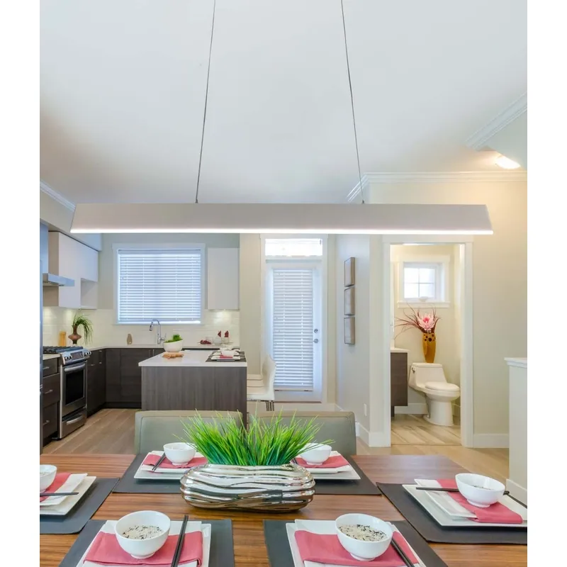 White Beam Aura Linear Pendant Light