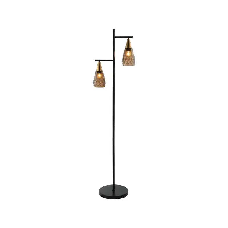 Amber Cascade Industrial Floor Lamp