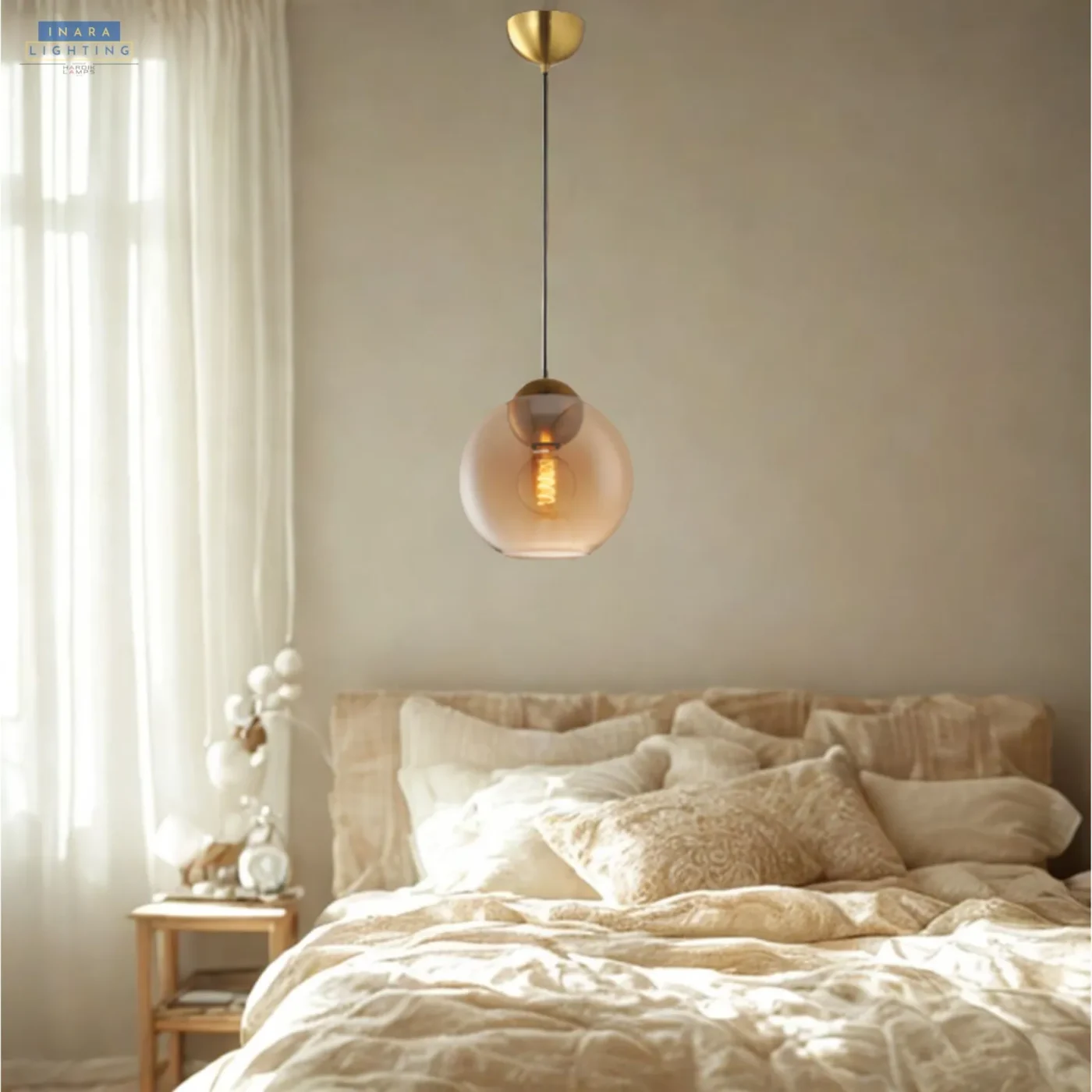 Amber Charm Orb Modern Pendant Light