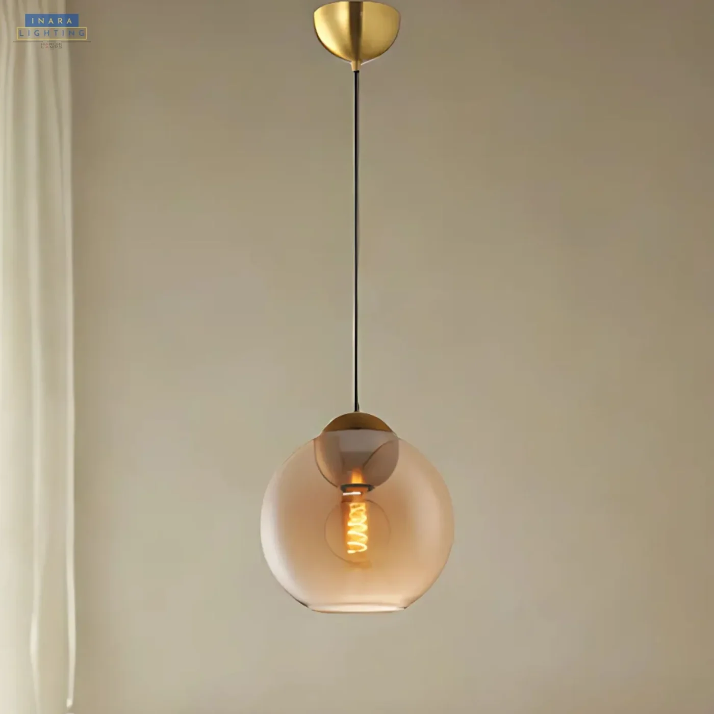 Amber Charm Orb Modern Pendant Light
