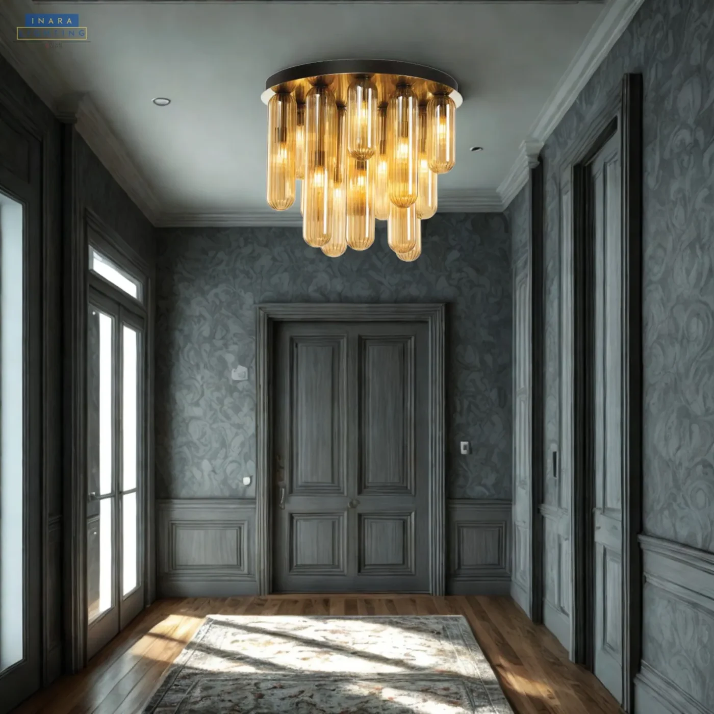 Amber Rain Ceiling Light