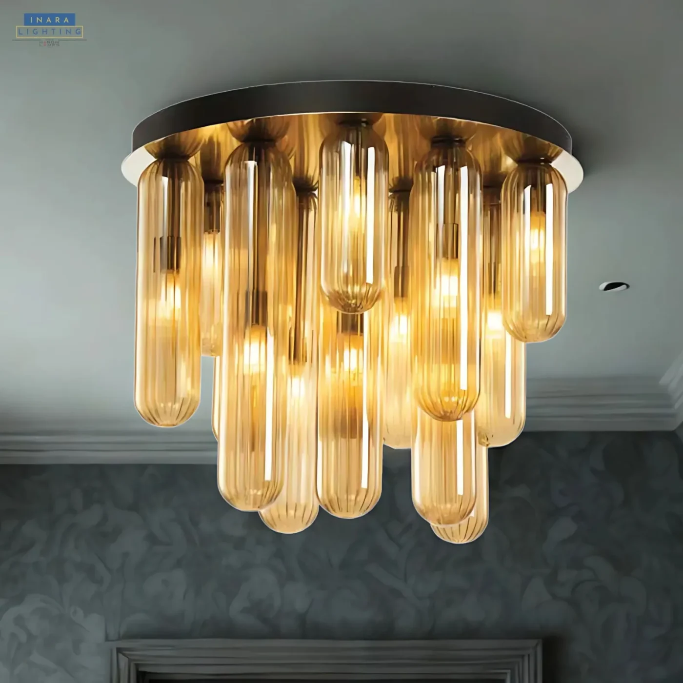 Amber Rain Ceiling Light