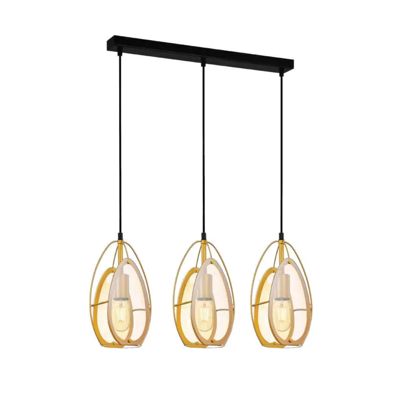 Gold Vessel Array Linear Pendant Light