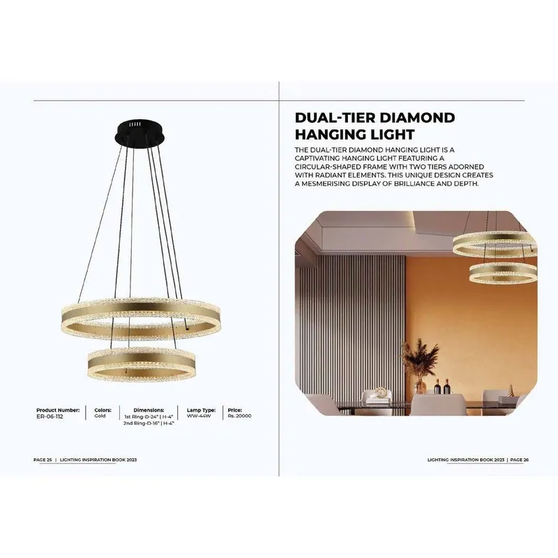 Golden Diamond Loop Chandelier