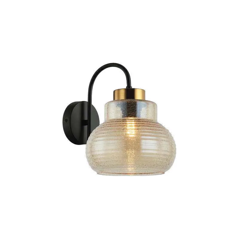 Golden Hour Orb Ribbed Wall Sconce