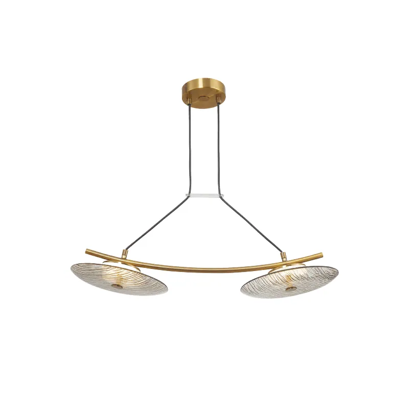 Golden Orbit Glass Pendant Light