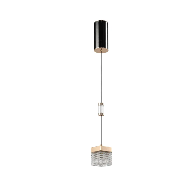 Golden Prism Crystal Pendant Light