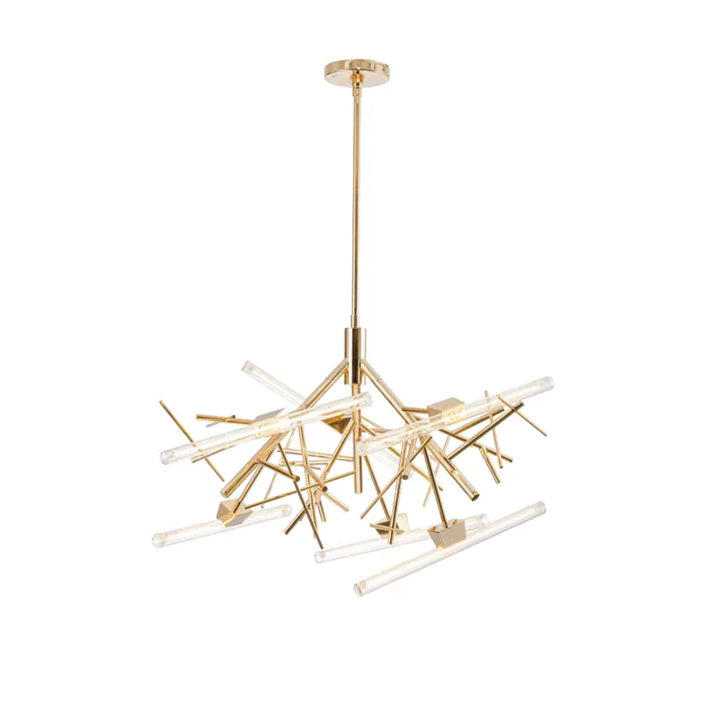 Golden Starburst Matrix Chandelier