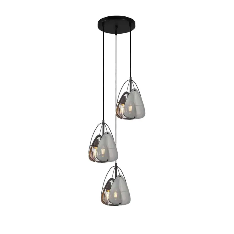 Smokey Droplet Symphony Cluster Pendant Light