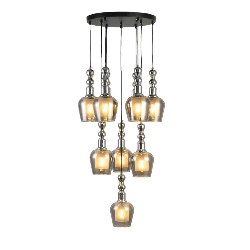 Smoky Prisma Pendant Cluster