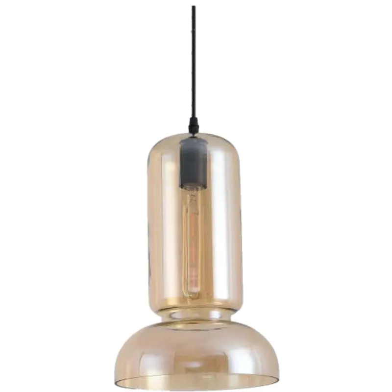 Amber Glow Column Glass Pendant Light
