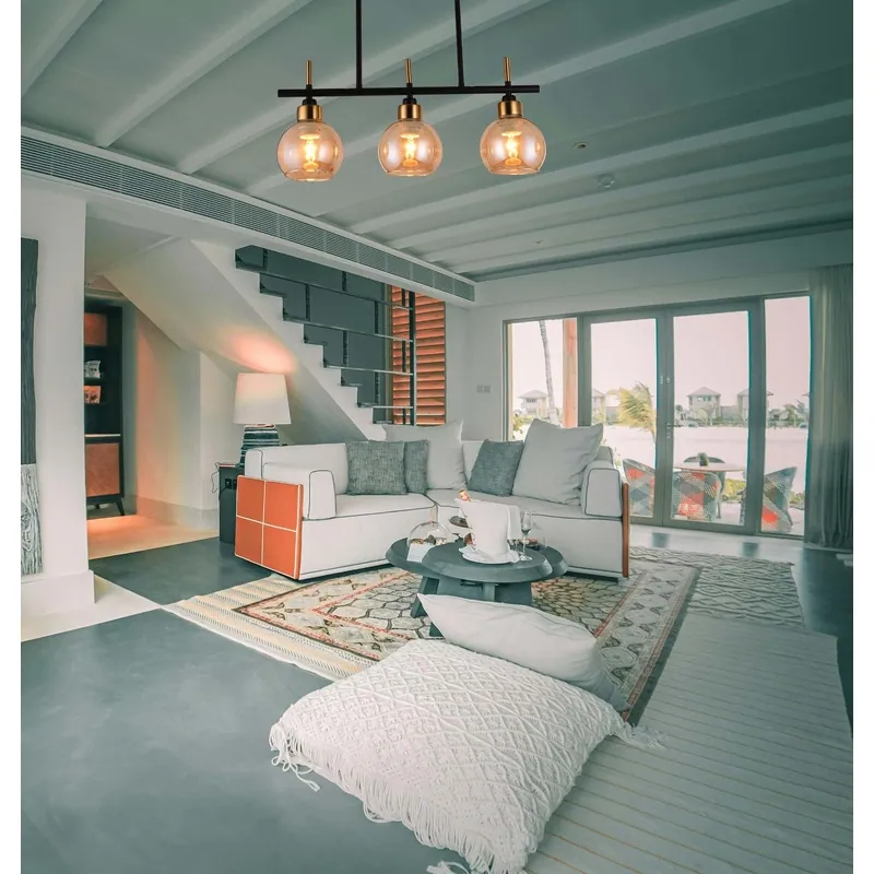 Amber Glow Horizon Linear Chandelier