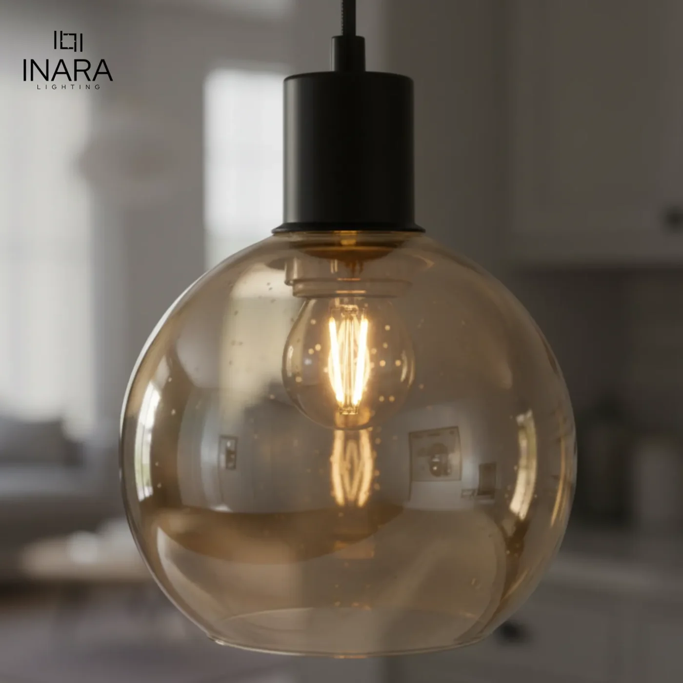 Amber Glow Orb Pendant Light