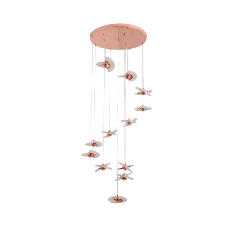 Blushing Comet Trail Cluster Pendant Light
