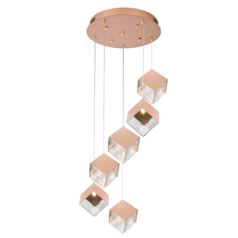 Blushing Cube Cascade Chandelier