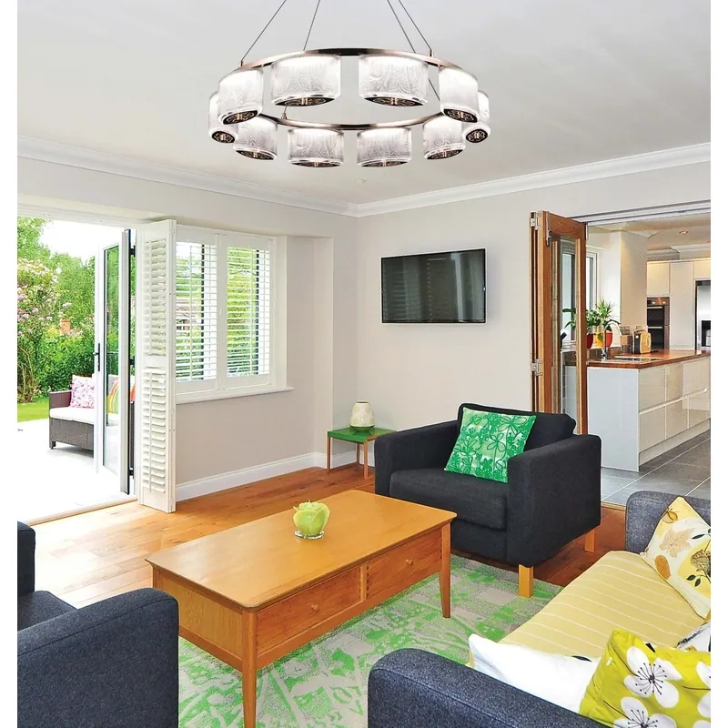 Bronze Crystal Hoop Chandelier