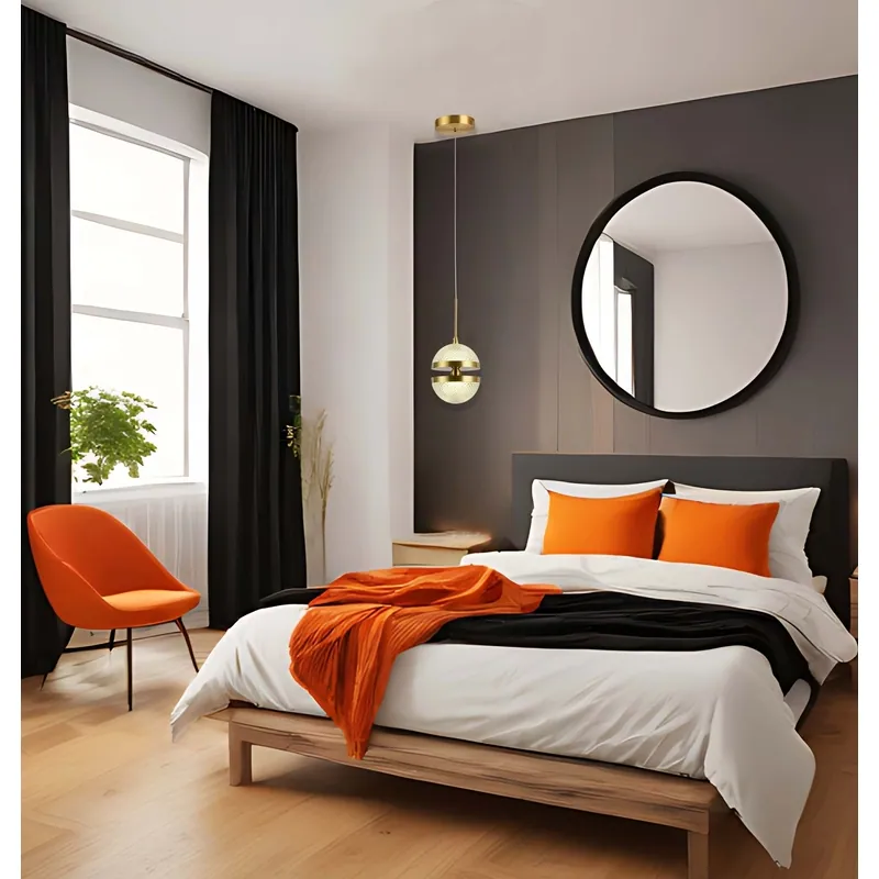 Copper Band Orb Pendant Light