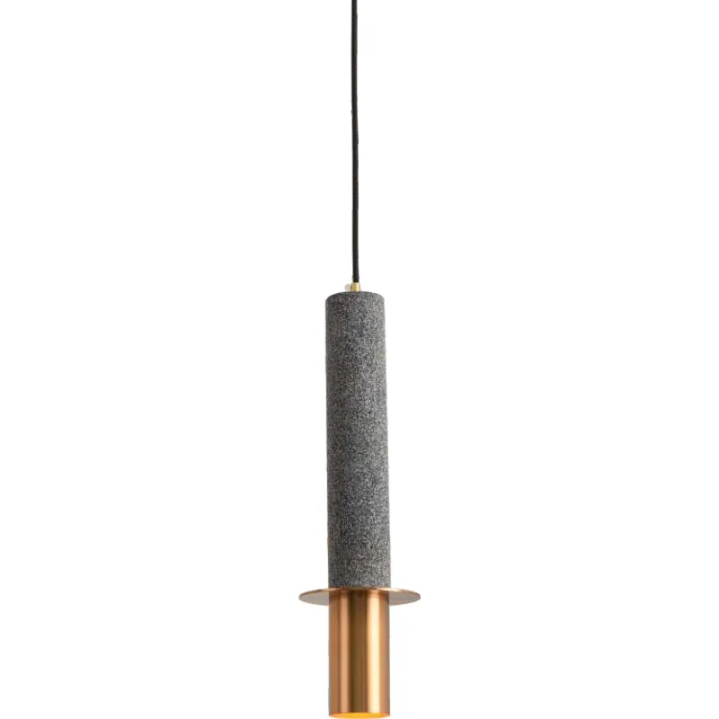 Gilded Stone Pillar Pendant Light