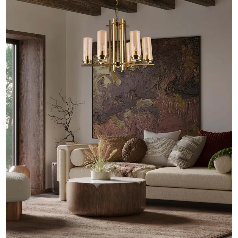 Golden Amber Symphony Chandelier