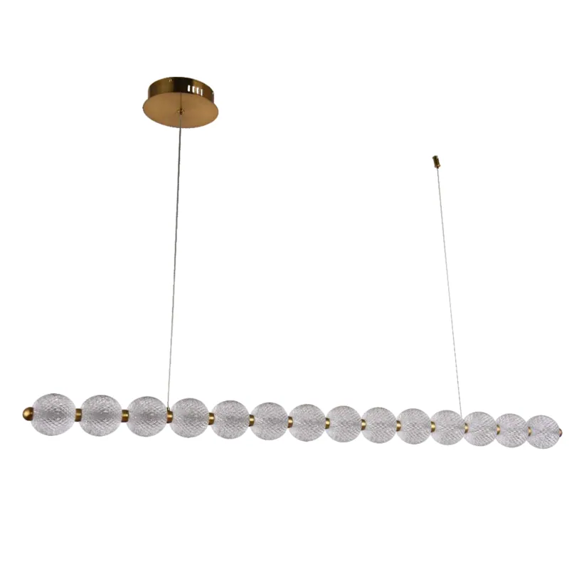 Golden Bead Array Linear Pendant Light