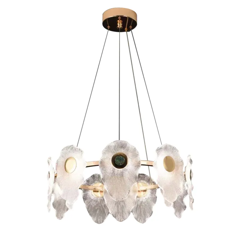Golden Bloom Acrylic Chandelier