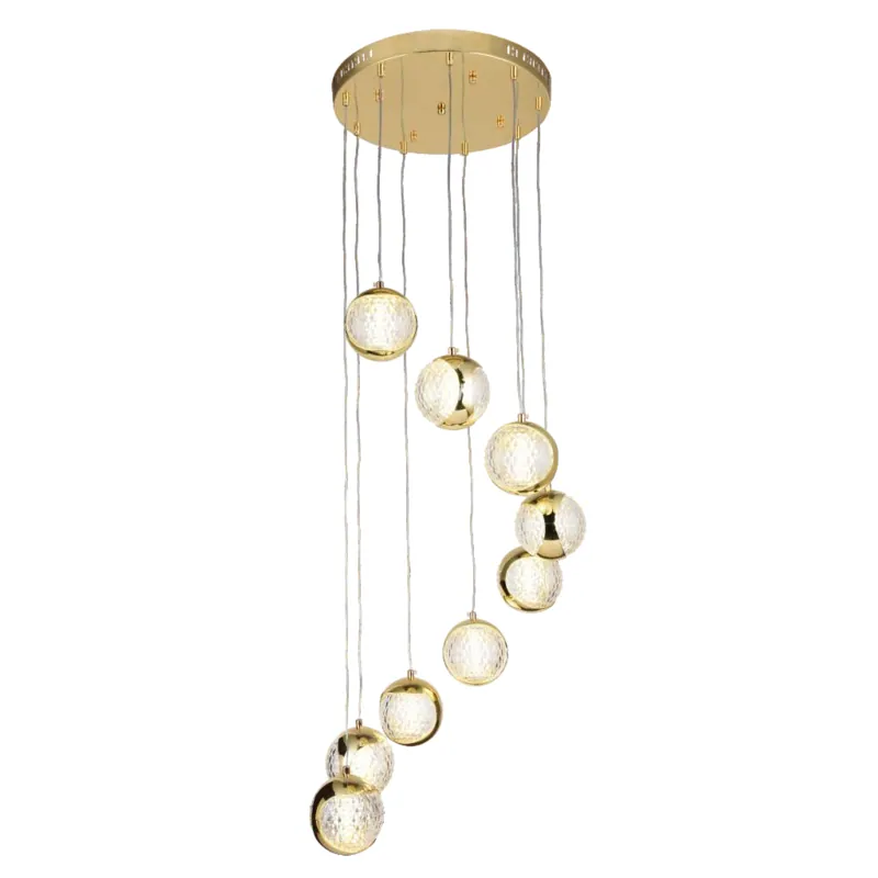 Golden Bubble Cascade Cluster Pendant Light