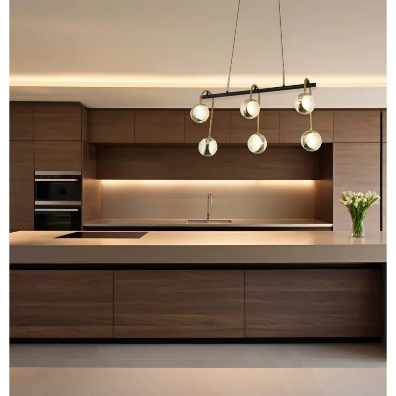 Golden Bubble Horizon Linear Cluster Pendant Light