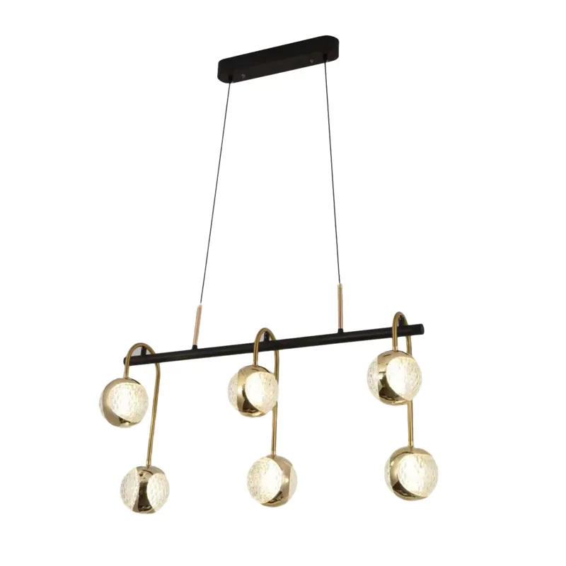 Golden Bubble Horizon Linear Cluster Pendant Light