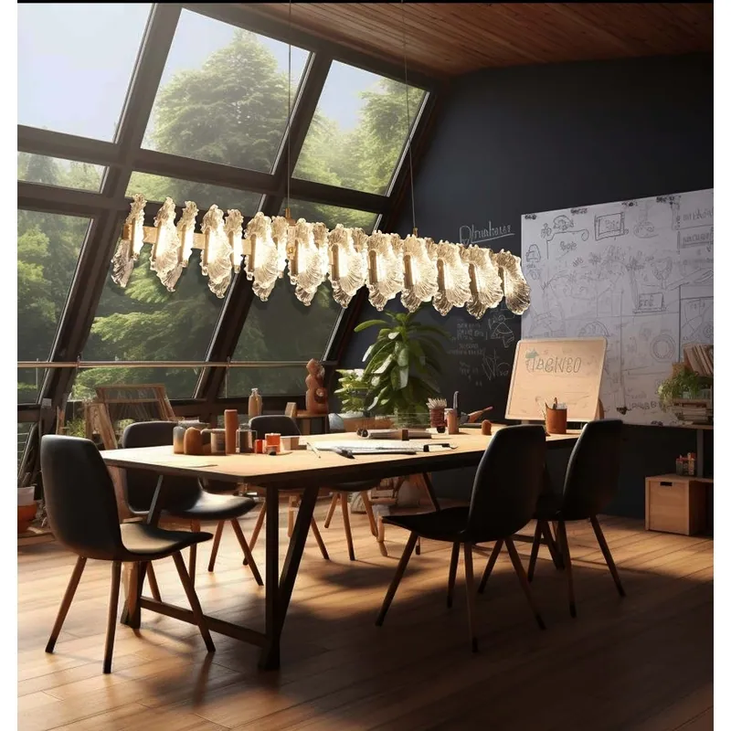 Golden Cascade Crystal Linear Pendant Light