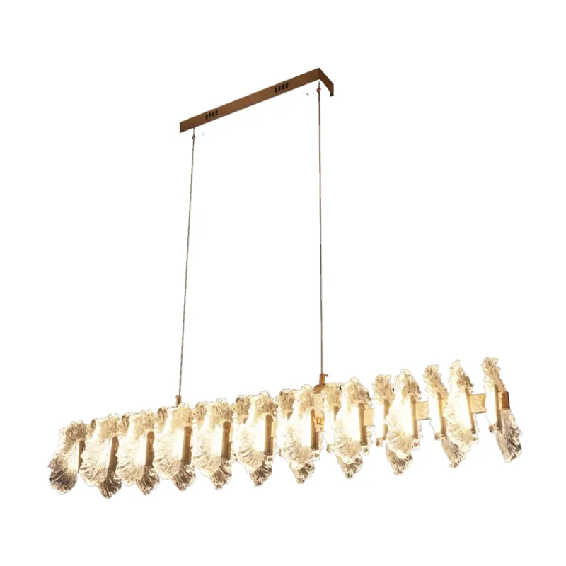 Golden Cascade Crystal Linear Pendant Light