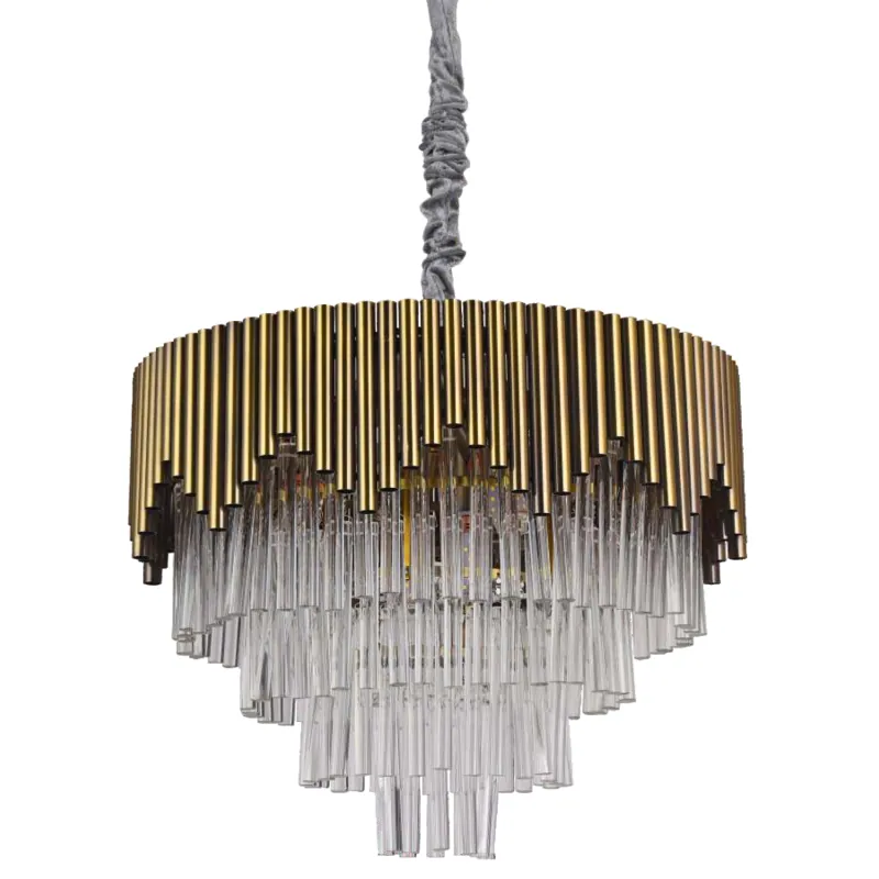 Golden Cascade Crystal Pendant Chandelier