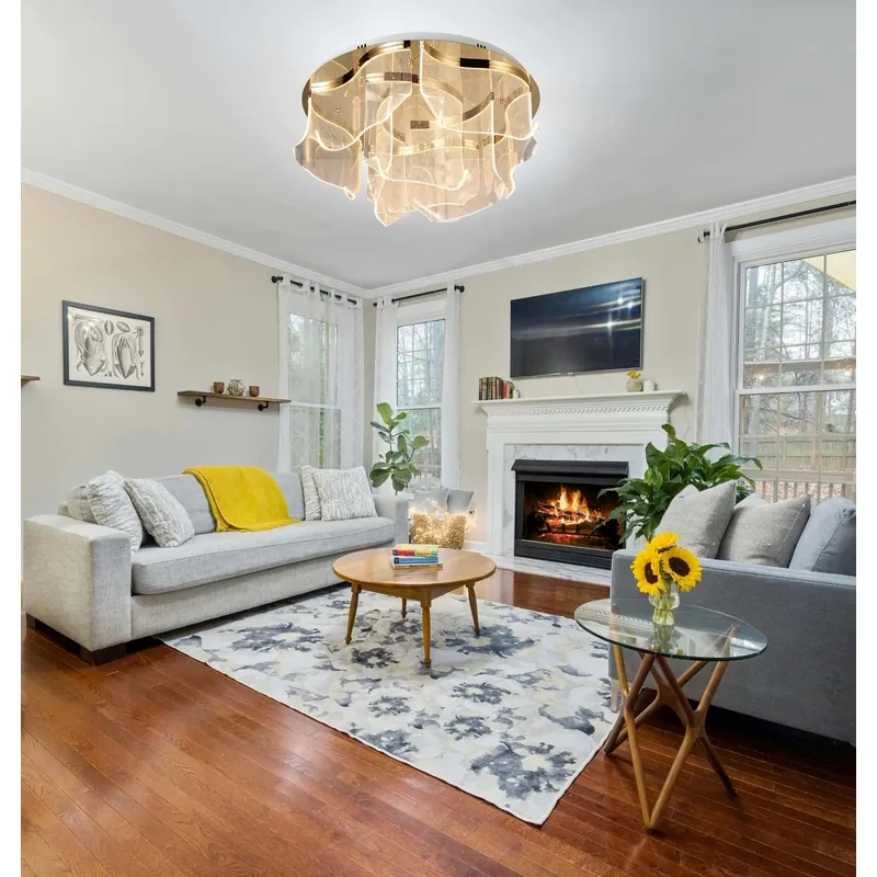 Golden Cascade LED Ceiling Light